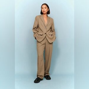 NA-KD- Women’s Brown Twill Suit Pants Size 36